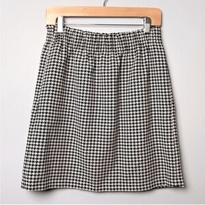 J. Crew Factory Women's Size 4 Black Houndstooth Mini Skirt